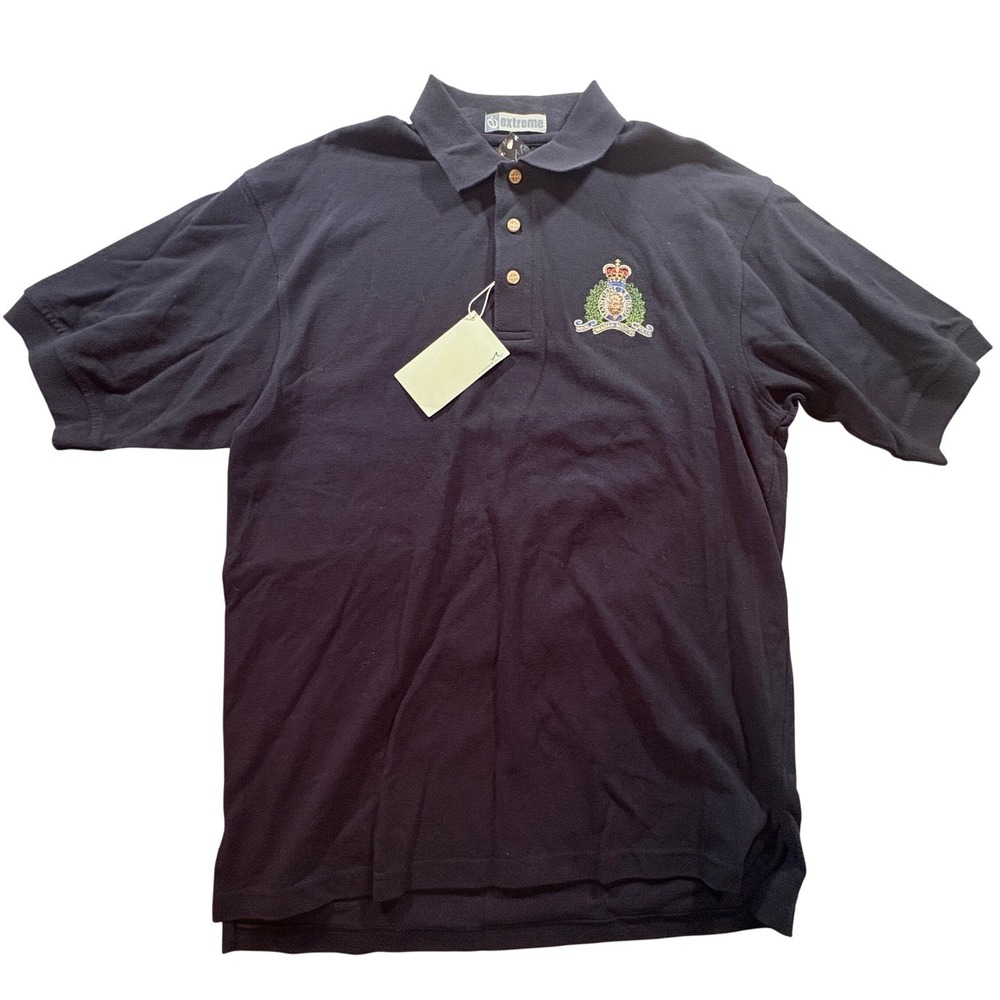 Extreme RCMP Polo Shirt Mens Large Navy Blue Cotton Embroidered Police Uniform